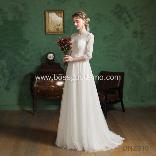 Elegant Tulle Lace Appliques Long Sleeve Ball long sleeve wedding dresses bridal gown
